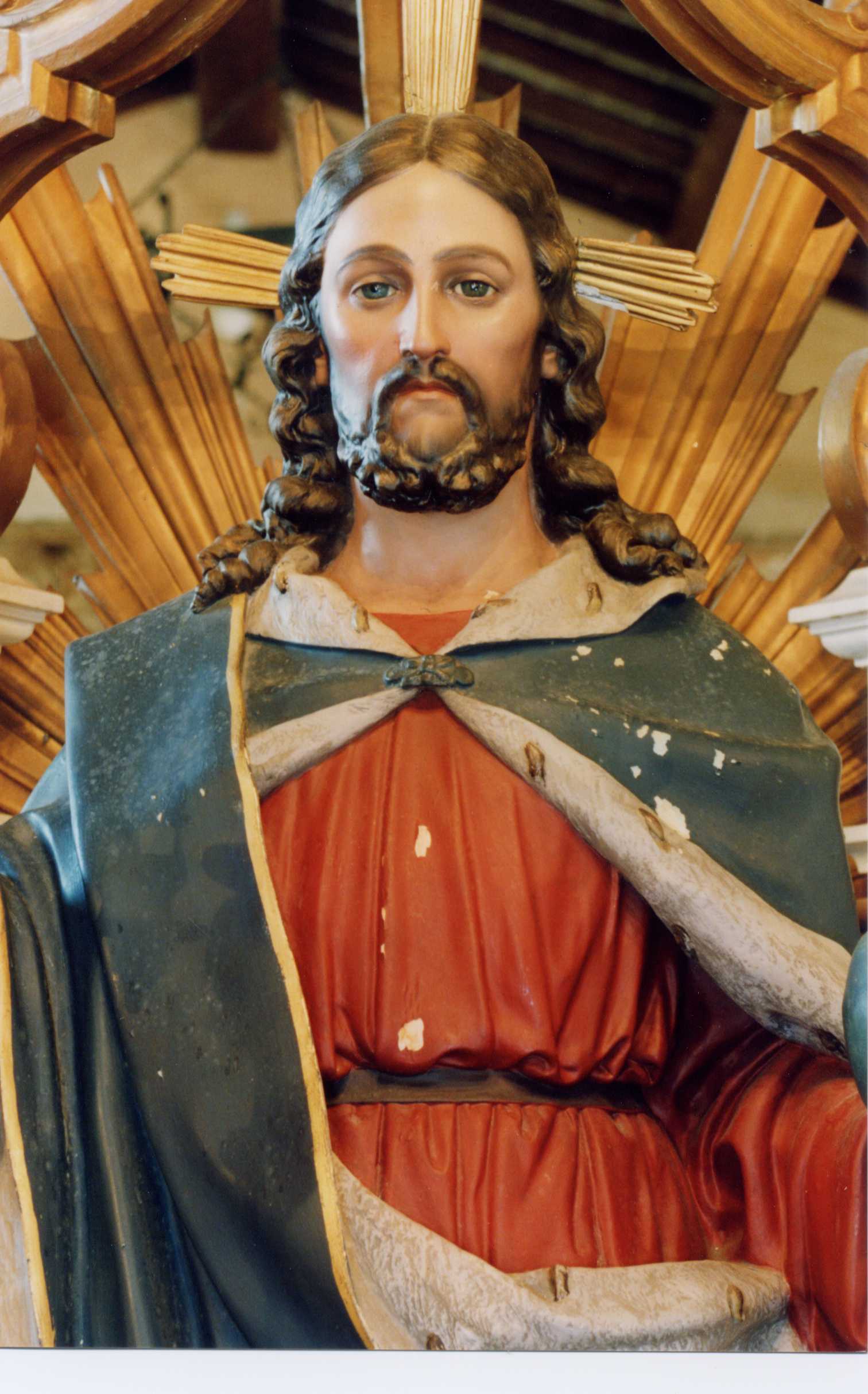 Particolare Statua Cristo Re Prima Del Restauro 2001
